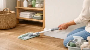 baseboard cleaning hack - lifestyle photo in real-world setting