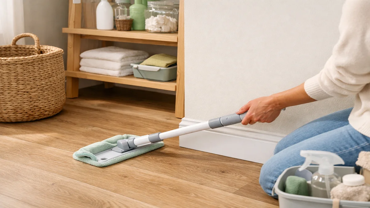 baseboard cleaning hack - lifestyle photo in real-world setting