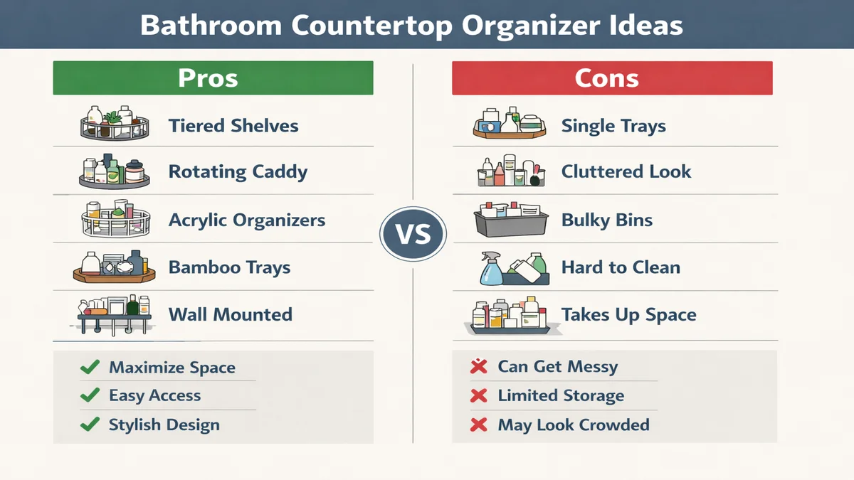 bathroom countertop organizer ideas before and after comparison