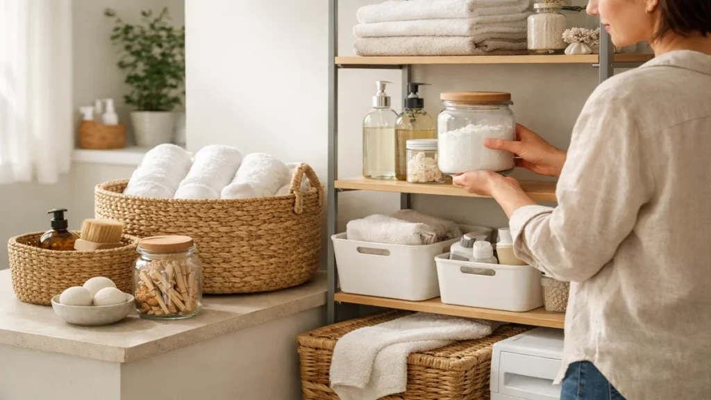 bathroom organization ideas - lifestyle photo in real-world setting