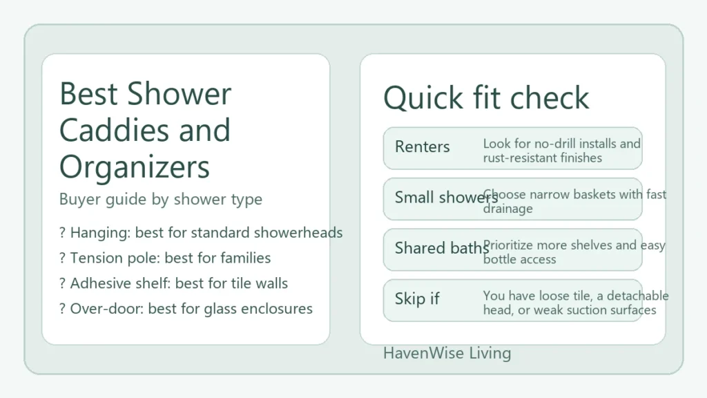 best shower caddies and organizers comparison guide for renters families and small showers