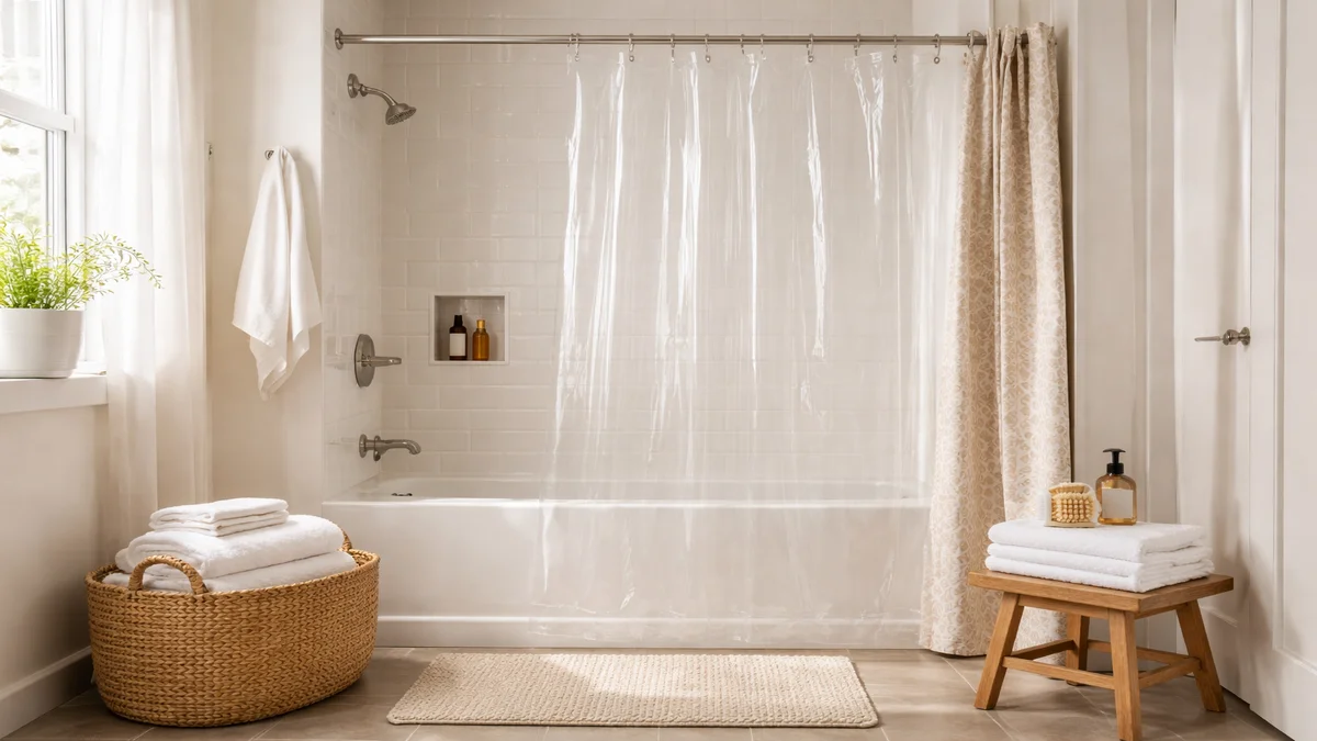 best shower curtain liners - professional product photography