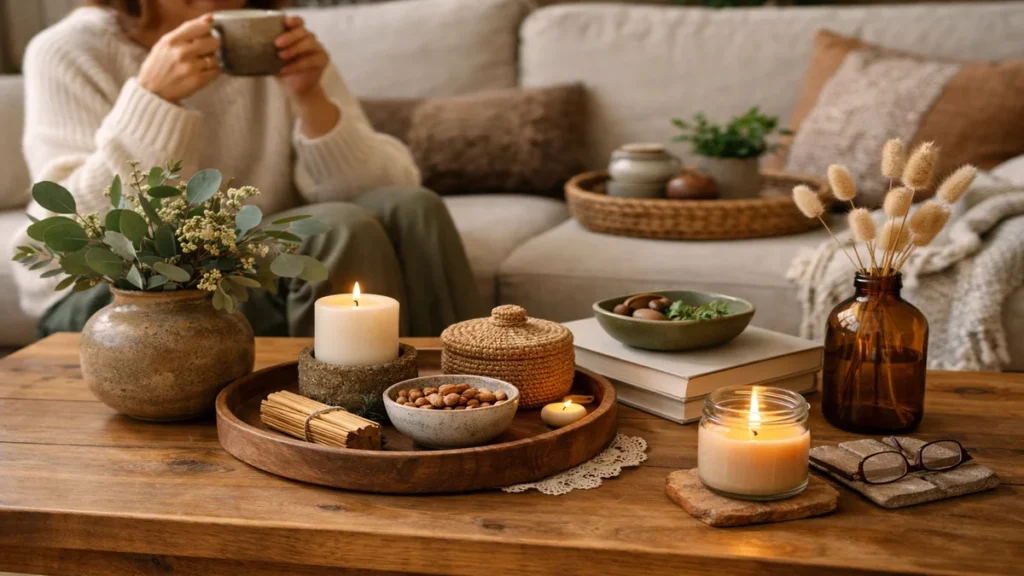 coffee table decor ideas - lifestyle photo in real-world setting
