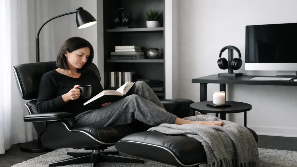 cozy reading nook ideas - lifestyle photo in real-world setting