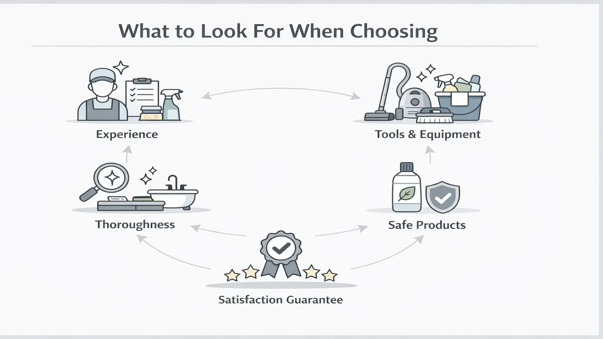 deep cleaning checklist - diagram illustrating what to look for when choosing
