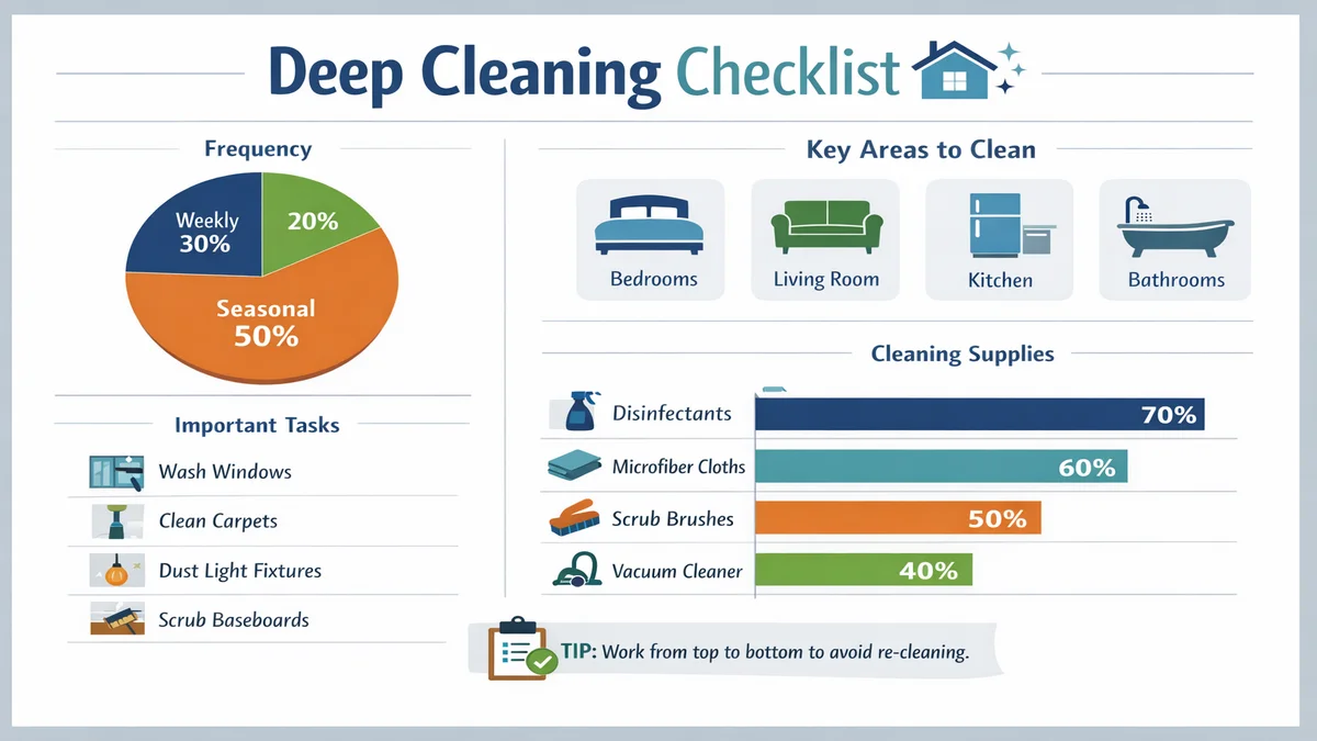 deep cleaning checklist - infographic with key information