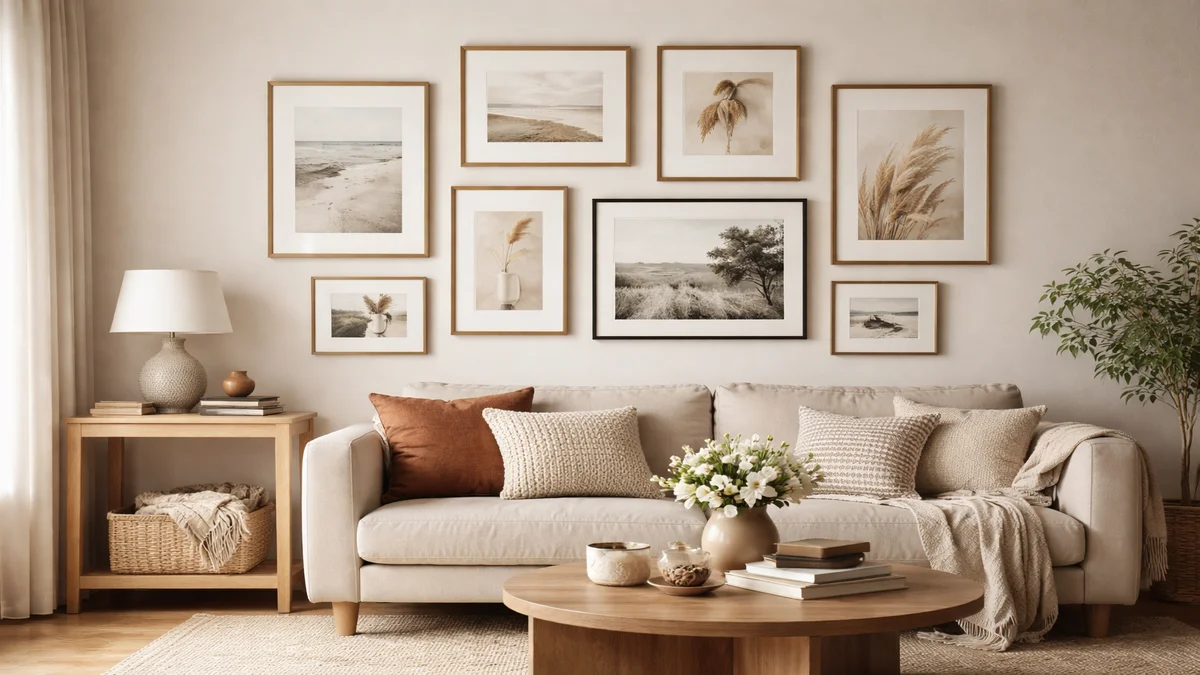 gallery wall ideas for living room - professional product photography