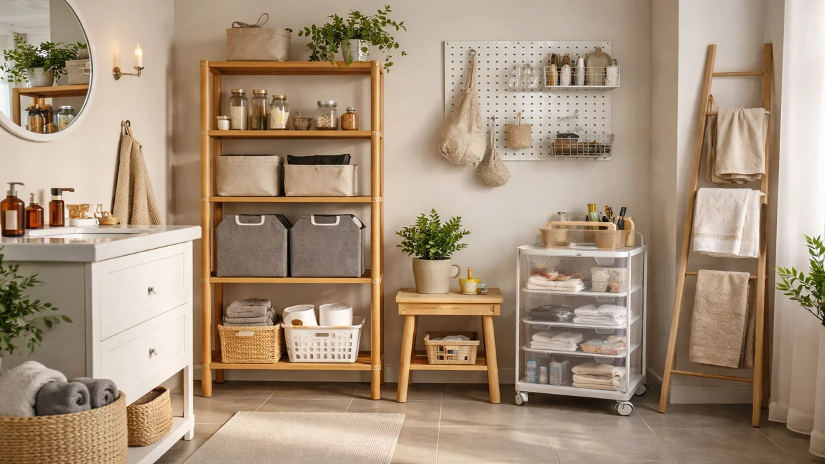 ikea bathroom storage hacks - professional product photography