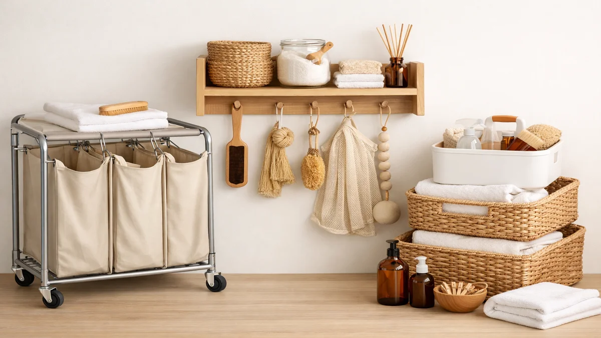 laundry room organization - professional product photography