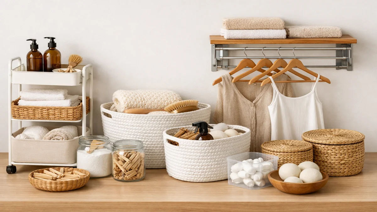 laundry room organization - professional product photography