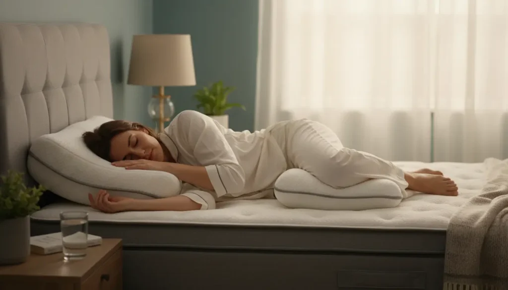 best mattress for side sleepers featured image showing a side sleeper on a supportive mattress with proper alignment