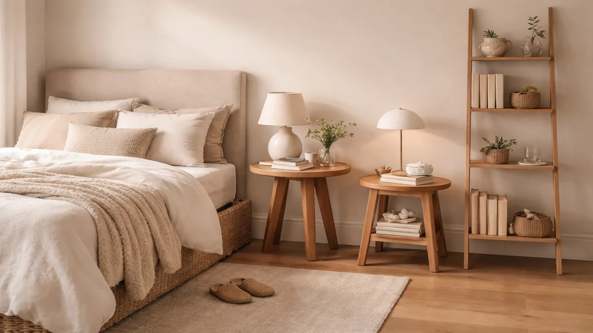 nightstand alternatives for small bedroom - professional product photography