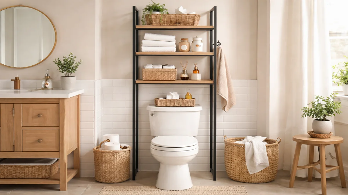 over toilet storage ideas - professional product photography