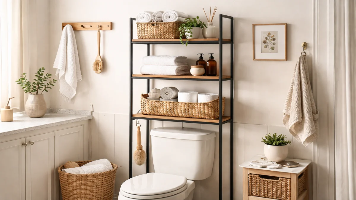 over toilet storage ideas - professional product photography