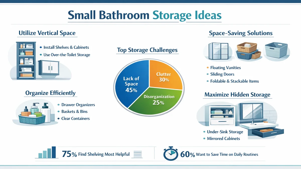 small bathroom storage ideas - before and after organization plan