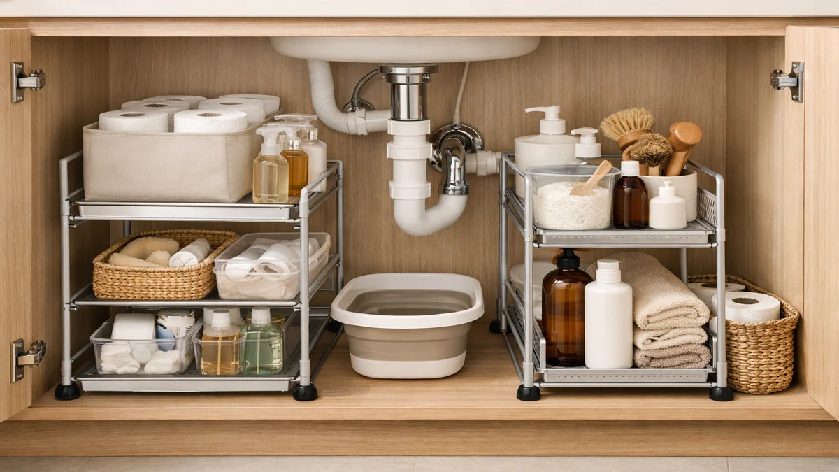 under sink organization - professional product photography