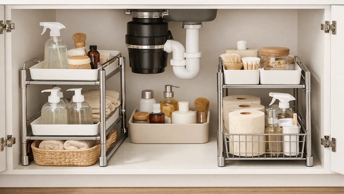 under sink organization - professional product photography